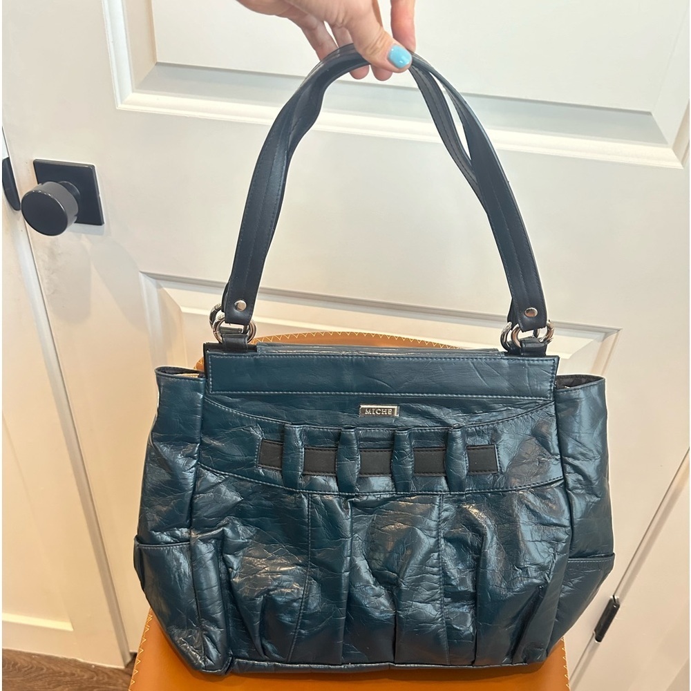 Miche Mary Prima Large Pleated Purse, Deep Blue/Green